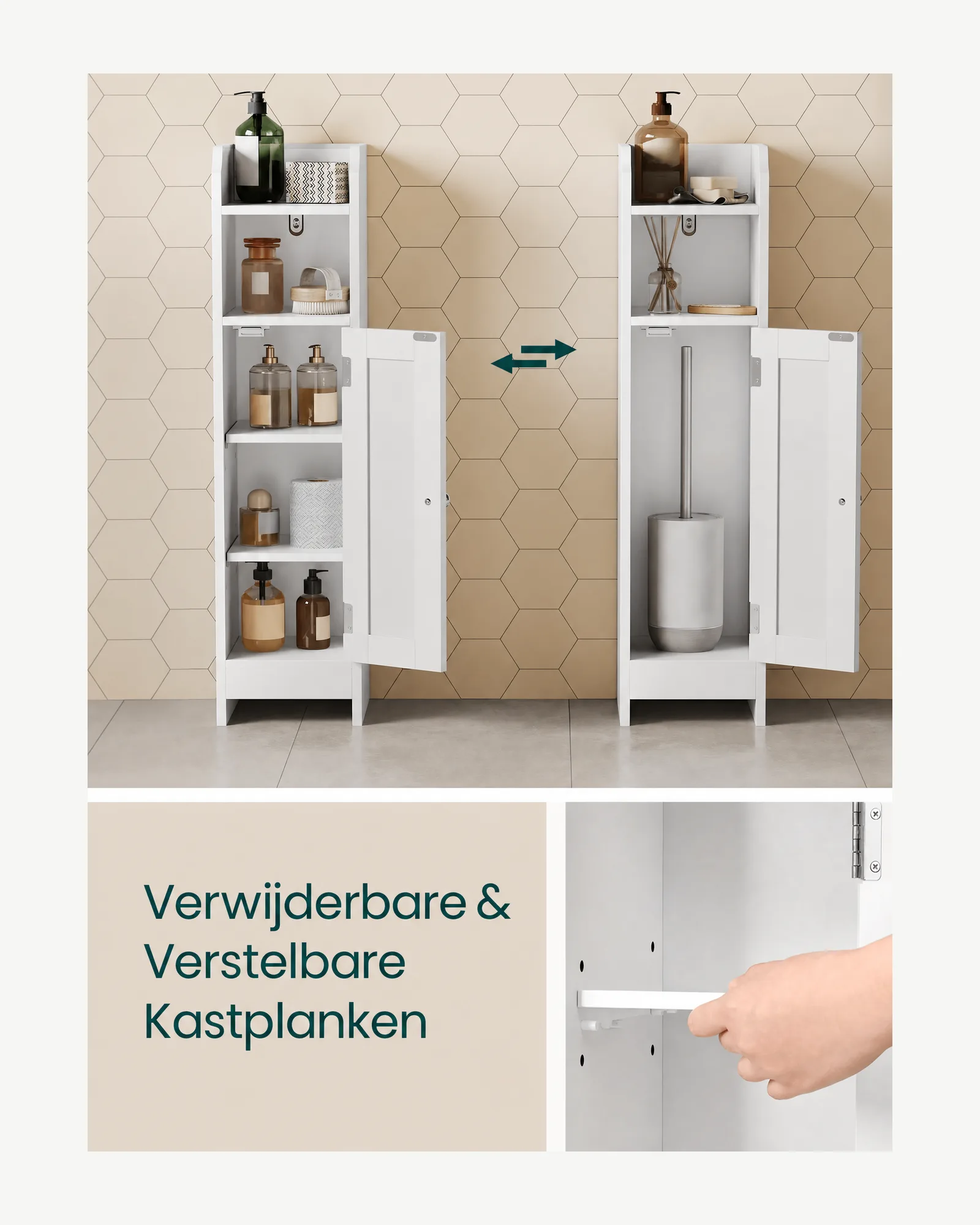 Slanke badkamer vloerkast, view 3